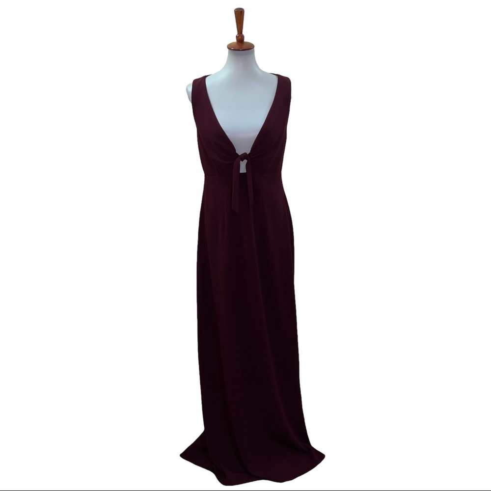 NWT Watters Dress #6812 Gown Open Back Tie Wine Size 10